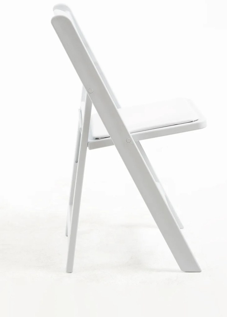 Pak 4 opvouwbare Gala stoelen met kussen met houteffect