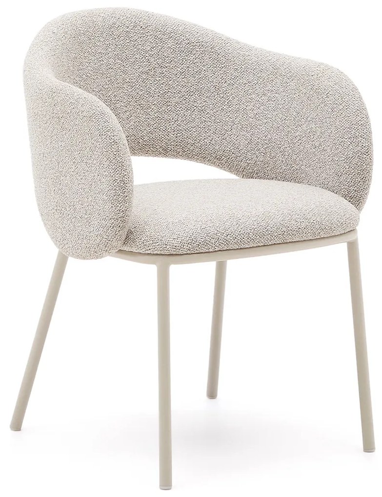 Kave Home Maina Design Eetkamerstoel Chenille Beige