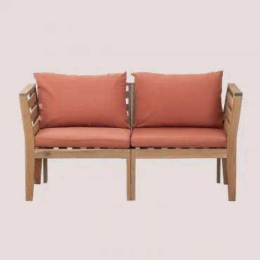 Filips 2-delige Modulaire Tuinbank Met Armleuningen In Acaciahout Terracota - Sklum