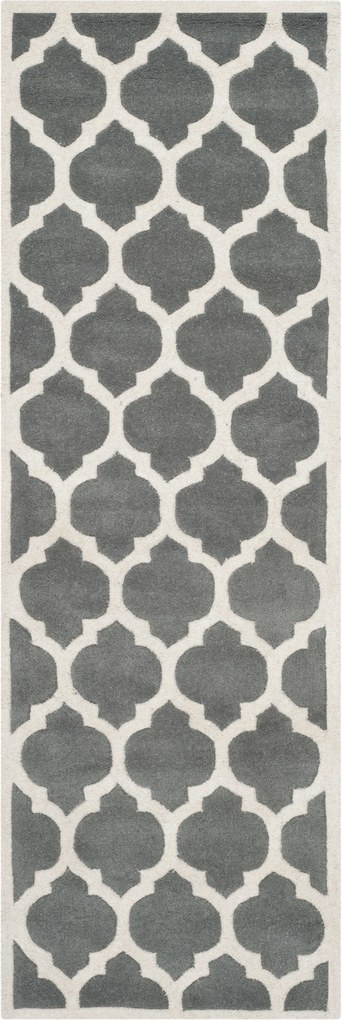 Safavieh | Vloerkleed Camilla 68 x 210 cm donker grijs, ivoor vloerkleden wol vloerkleden & woontextiel vloerkleden