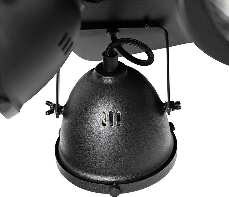 Industriële spot zwart 4-lichts - Emado