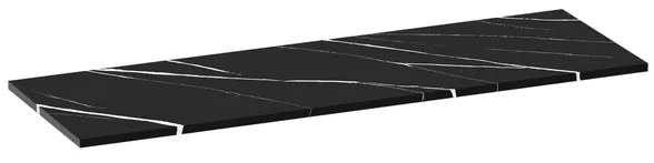 BRAUER Artificial Marble Wastafelblad - 140x46x2cm - zonder kraangat - composiet - Nero Marquina TB-AM140NE