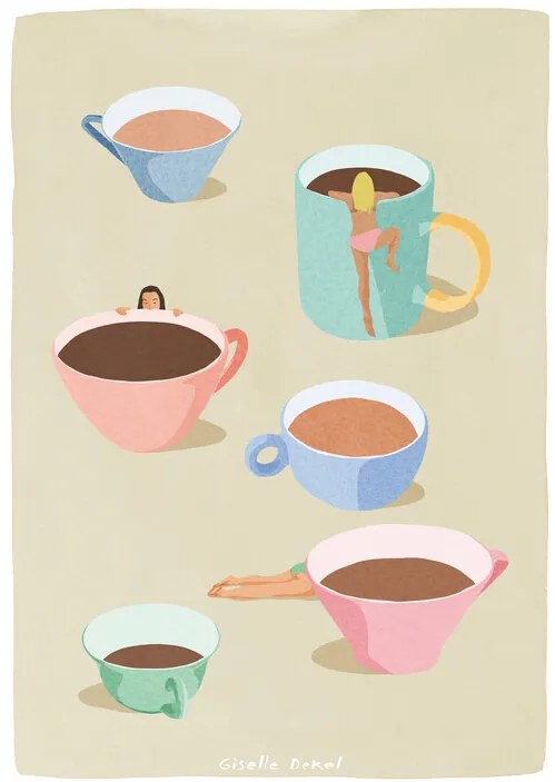 Ilustratie Coffee Ladies, Giselle Dekel