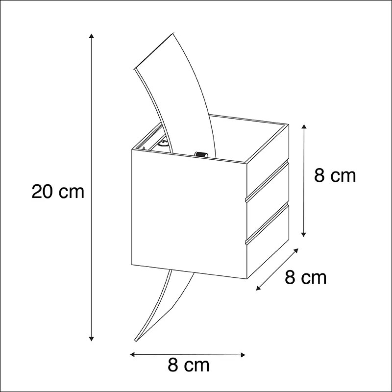 Design wandlamp zwart en goud met lichteffect - Amy