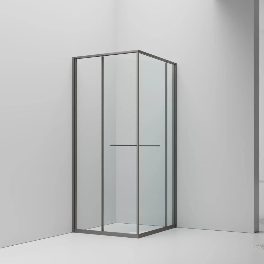 SaniGoods Harper douchecabine met schuifdeur 90x90x200cm gunmetal