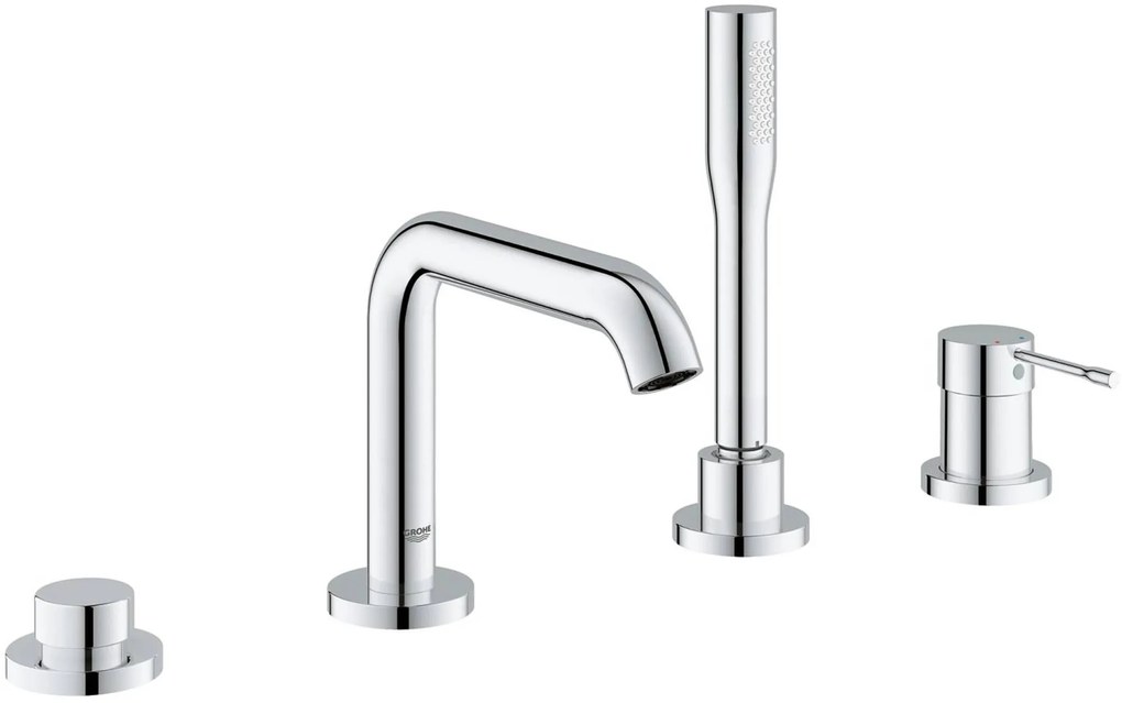 Grohe Essence New afdekset 4-gats badrandcombinatie met douchegarnit Chroom