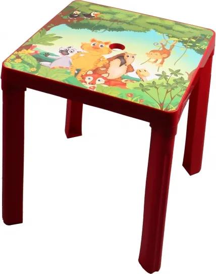 Kindertafel Jungle 46 cm rood