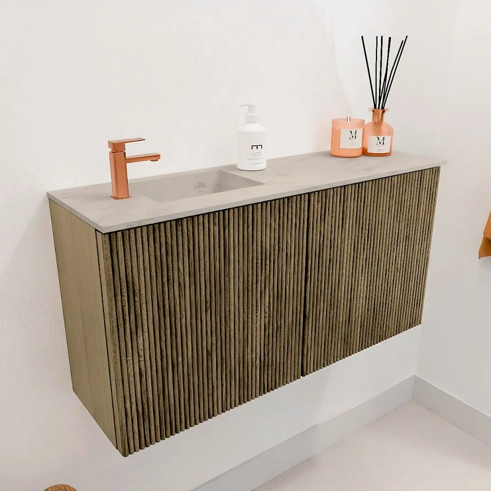 Mondiaz Joya DLux 80cm toiletmeubel dusk met wastafel faye links 1 kraangat opalo