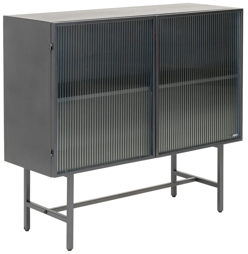 Kare Design San Diego Kastje Met Ribbelglas - 100x35x90cm.