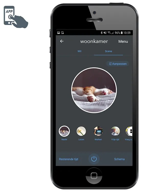 Set van 5 Smart GU10 LED lamp zwart 7W 600 lm 3000K