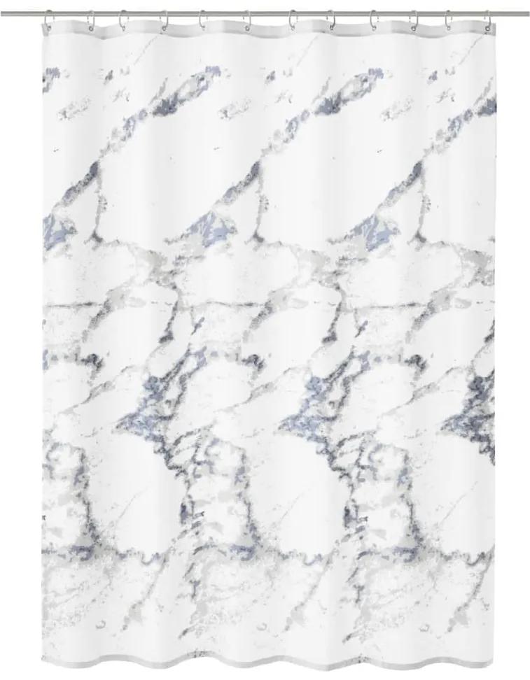 Kleine Wolke Douchegordijn Marble 180x200 cm wit en grijs