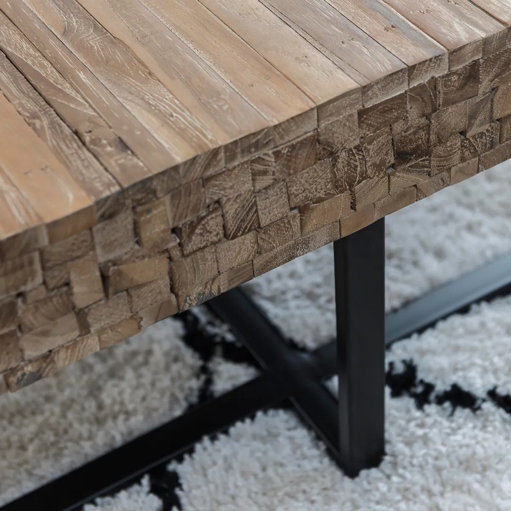 Must Living Bumper Salontafel Teak Houten Latjes - 120 X 60cm.