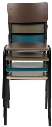 Zuiver Back To School Mat Eetkamerstoel - Petrol - Set Van 2