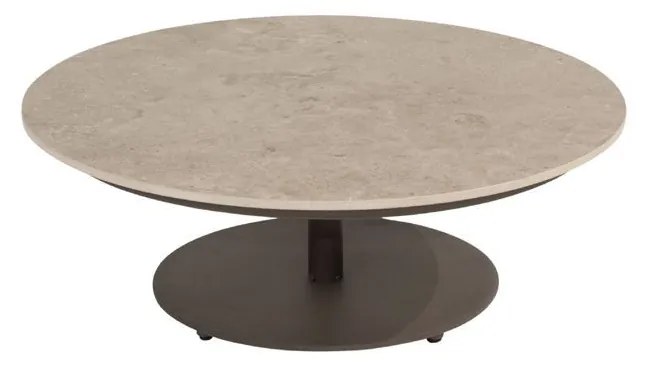 4 Seasons Outdoor Boaz loungetafel terre met blad Ø 80 cm (H 30 cm) SALE Loungetafel bruin weerbestendig