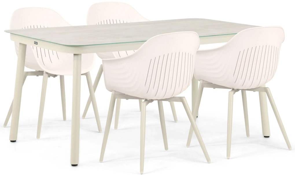 Tuinset 4 personen 160 cm Kunststof Taupe Lifestyle Garden Furniture Lissabon/Tavano