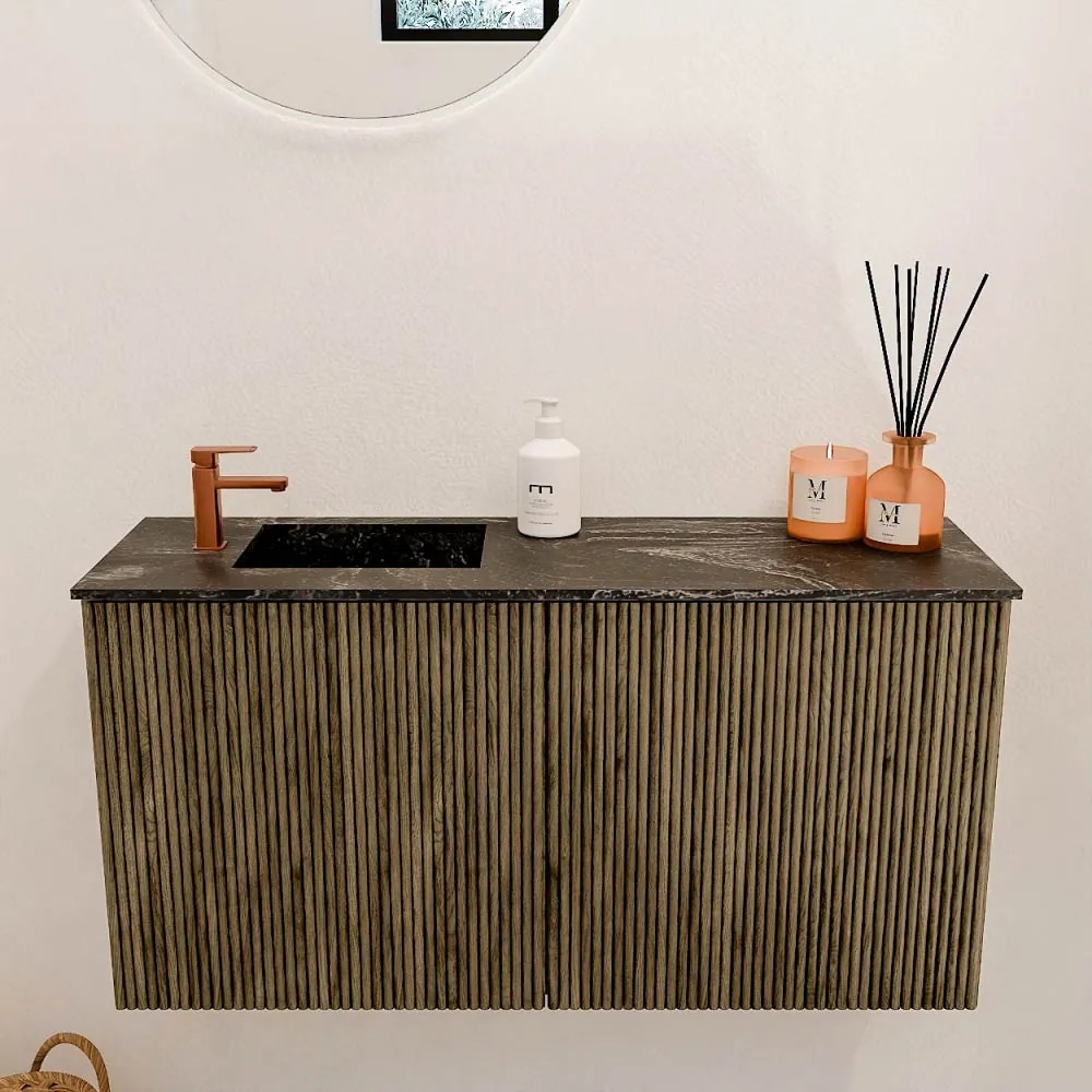 Mondiaz Joya DLux 80cm toiletmeubel dusk met wastafel faye links 1 kraangat lava