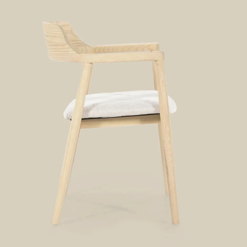 Houten Stoel Met Armleuningen Naturel