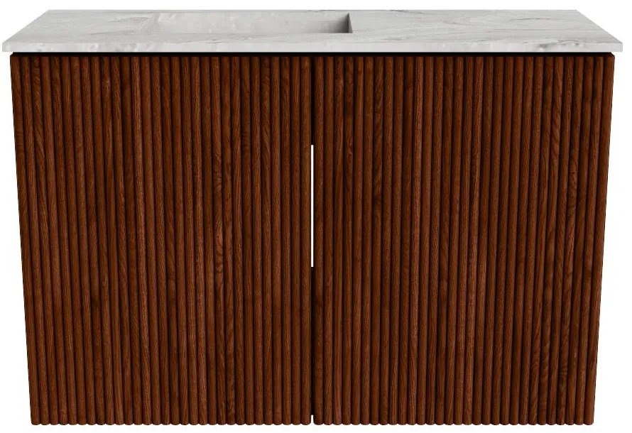 Mondiaz Joya DLux 60cm toiletmeubel ruby met wastafel faye links 1 kraangat glace