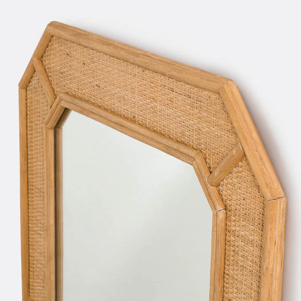 Spiegel van rotan en riet, 85x62 cm, Somea