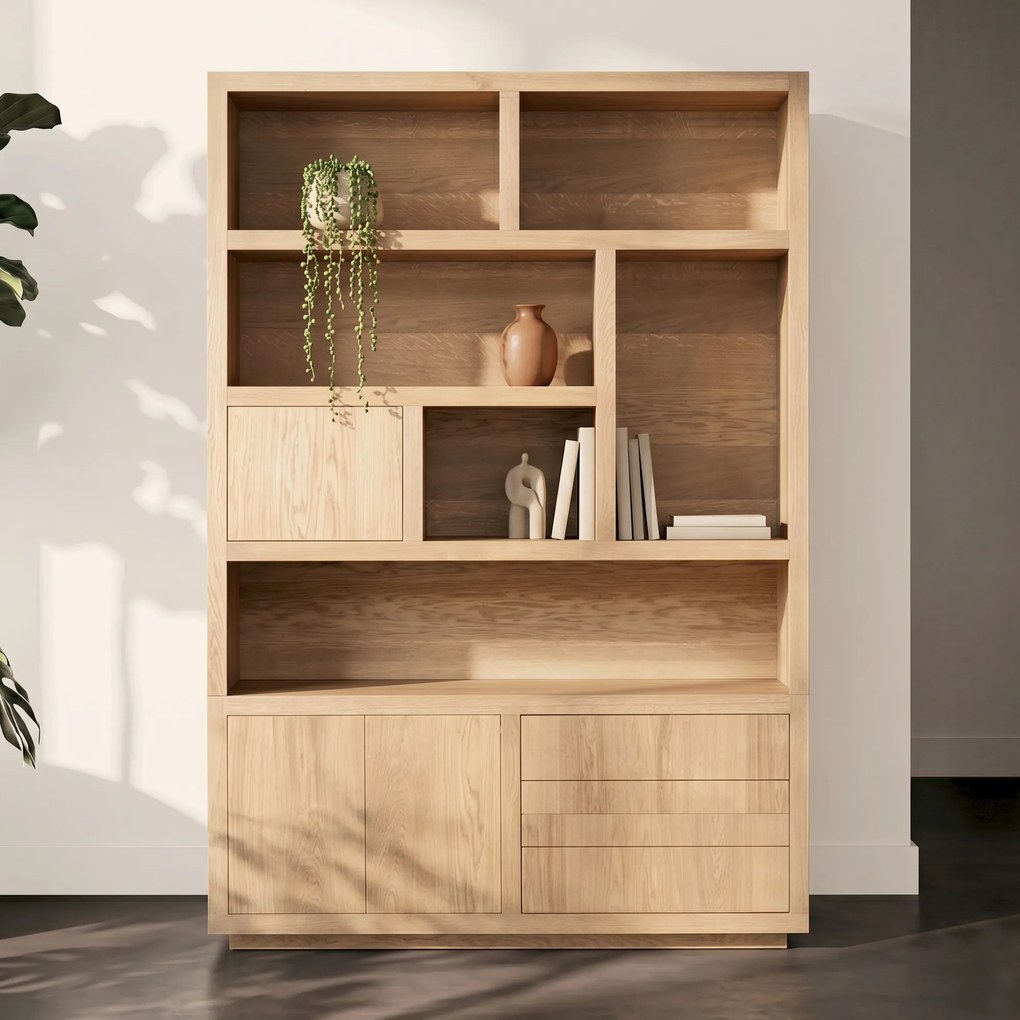 Vakkenkast Naturel Eiken 150 Cm - 150x42x220cm.