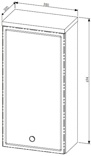 Comad Samoa 830 FSC bovenkast 35x20x69cm eiken/wit