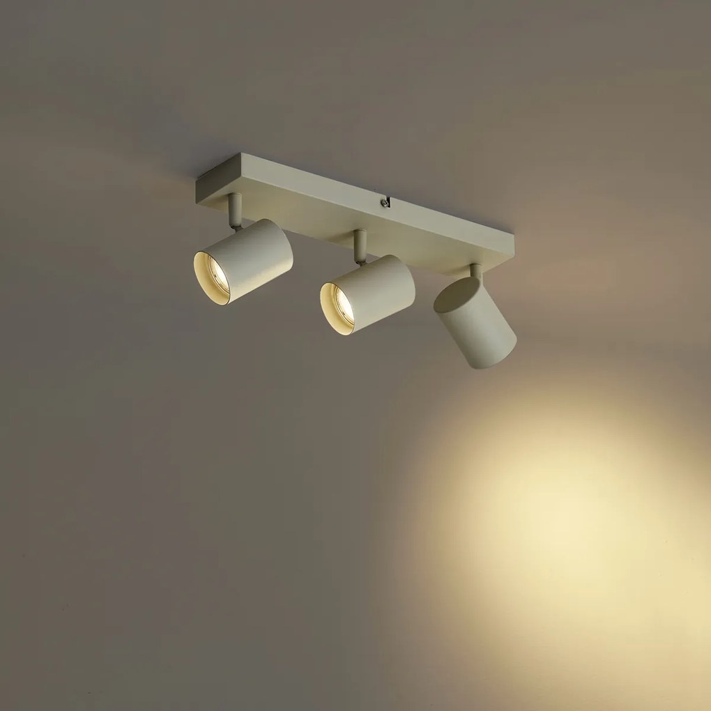 Moderne plafondspot beige 3-lichts kantelbaar - Jeana