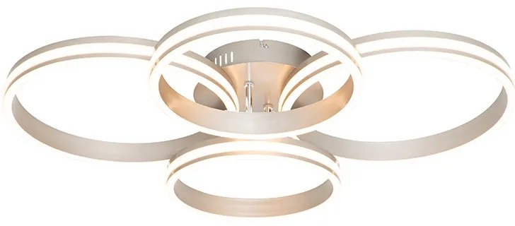 Plafondlamp staal incl. LED 3-staps dimbaar 4-lichts - Navara