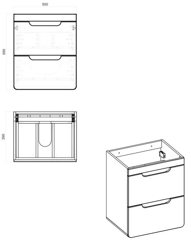 Comad Aruba White 824 FSC onderkast 50cm eiken/wit