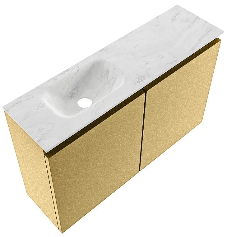 Mondiaz Ture DLux toiletmeubel 80cm oro met wastafel opalo links zonder kraangat