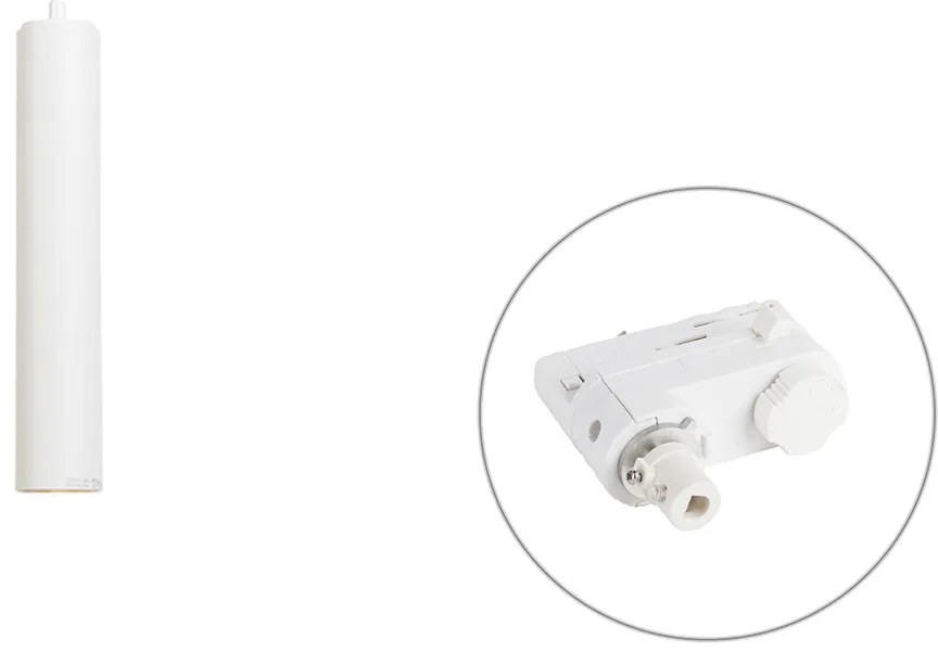 Design hanglamp wit incl. rail adapter 3-fase - 3-Phase Tuba small