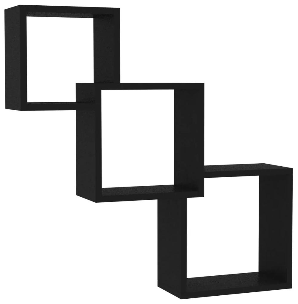 vidaXL Wandschappen kubus 84,5x15x27 cm bewerkt hout zwart