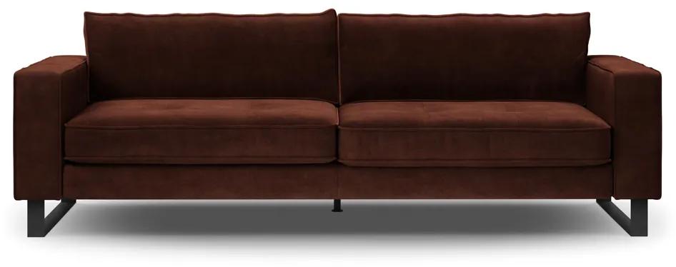 Rivièra Maison - Scott Sofa 3,5 Seater, velvet, chestnut - Kleur: bruin