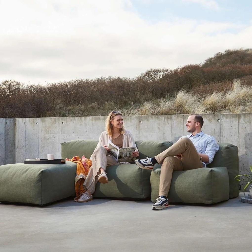 Soft Zitzak Outdoor 3 Seater + Lounger - Kirra Olive