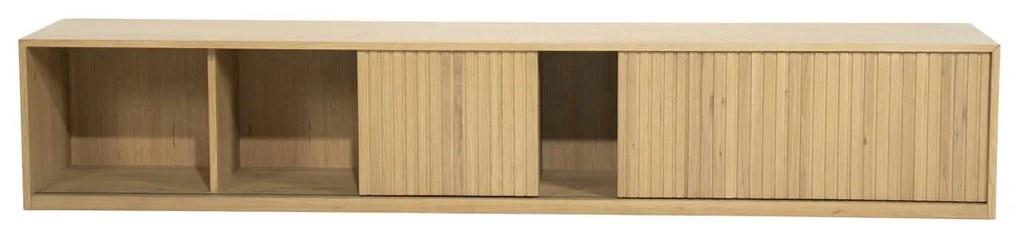 Eleonora Milo Eiken Tv-meubel Met Schuifdeuren 240 Cm Naturel - 240x42x43cm.