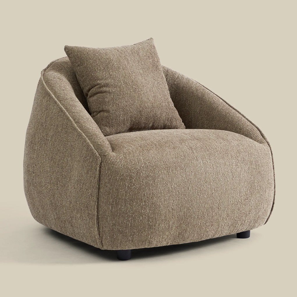 Taupe Fauteuil Met Ronde Rugleuning