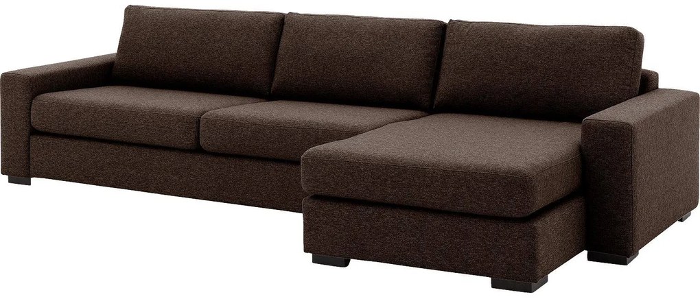 Goossens Hoekbank Lucca Met Chaise Longue bruin, stof, stijlvol landelijk