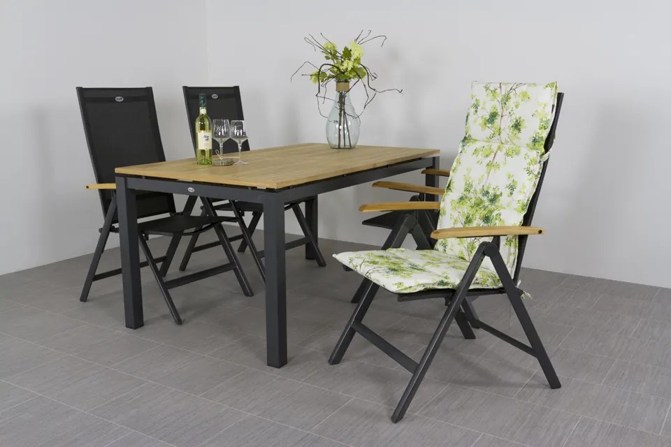 Hartman Napoli/Sonata verstelbare tuinset 160x90 cm. - Aluminium/Teak