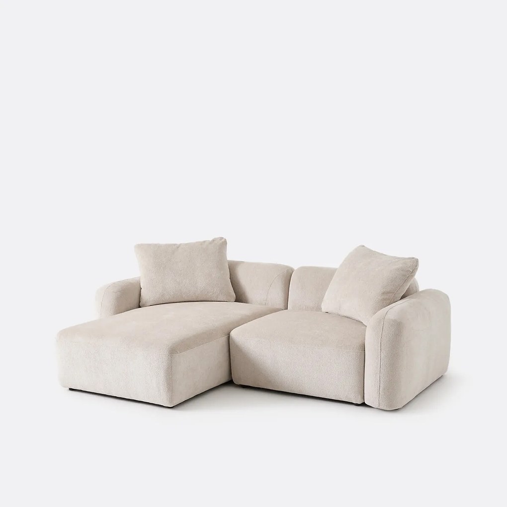 Modulaire bank, linkerhoek, met longchair, jacquard chenille, AMAD