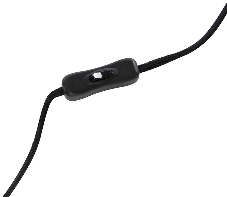 Moderne tafellamp zwart met velours zwarte kap - Rich