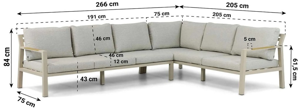 Dining Loungeset 6 personen Aluminium Taupe Lifestyle Garden Furniture Campa
