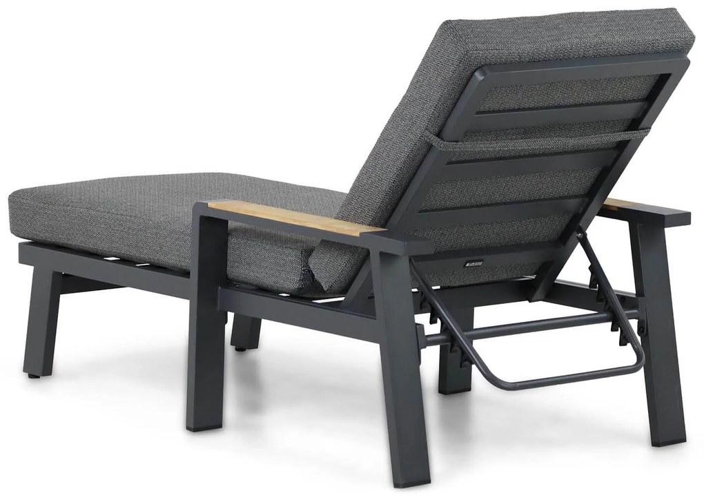 Lifestyle Garden Furniture Marseille Ligbed Verstelbaar Aluminium/teak Grijs