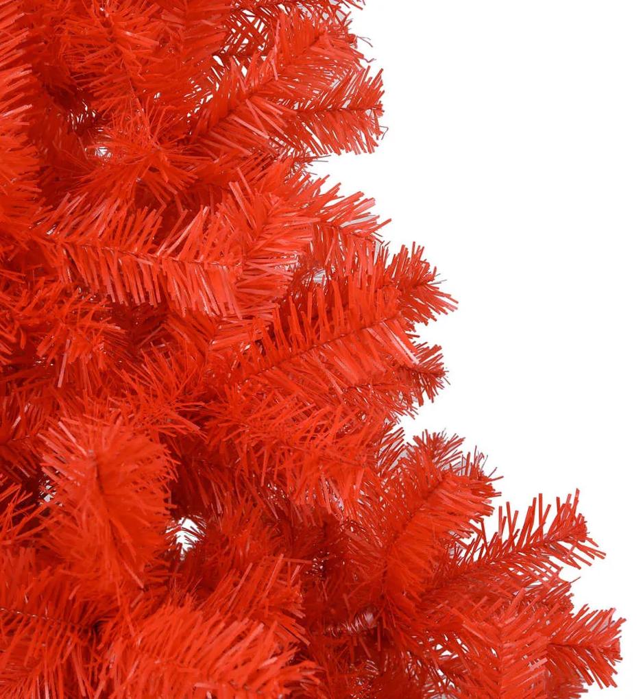 vidaXL Kunstkerstboom met LED's en kerstballen 210 cm PVC rood