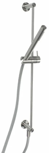 Qisani Flow glijstangset met handdouche en slang en wateraansluiting inbouw RVS 156374