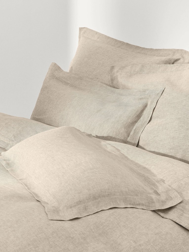 Linnen dekbedovertrek Linna met bies