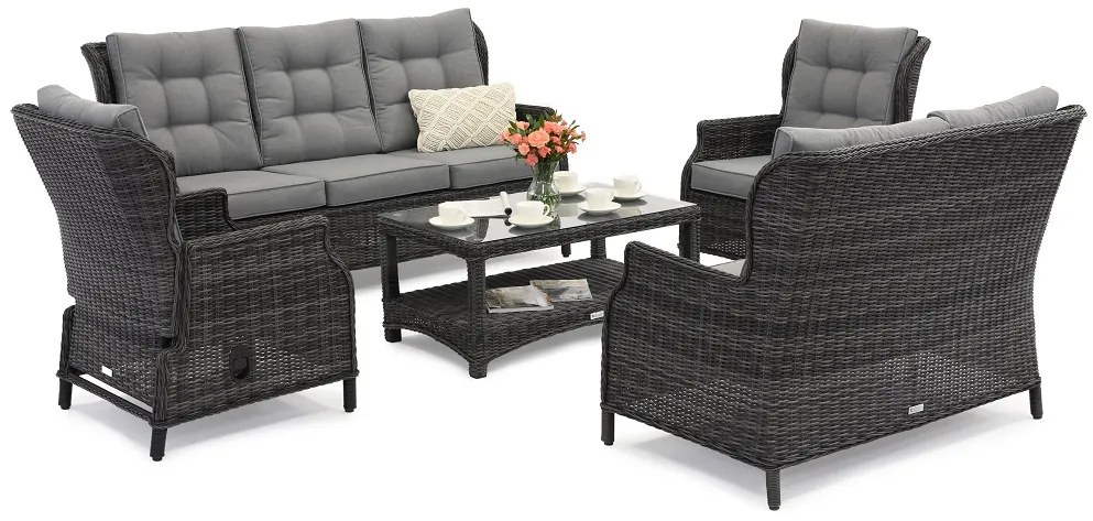 Malaga Coffee 7 antraciet Garden Point luxe technorattan meubelset