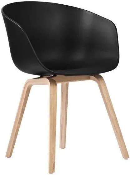 Hay About a Chair AAC22 stoel met mat gelakt onderstel zwart