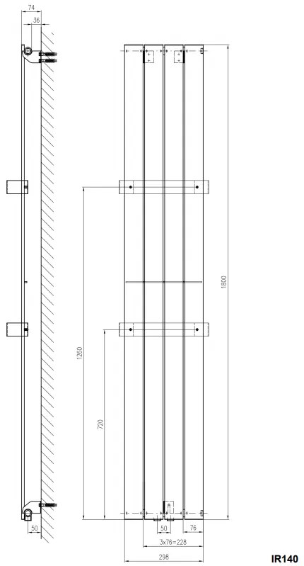 Sapho Colonna radiator wit 30x180cm 614W