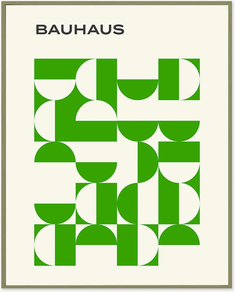 Ingelijste digitale print Bauhaus Green Poster