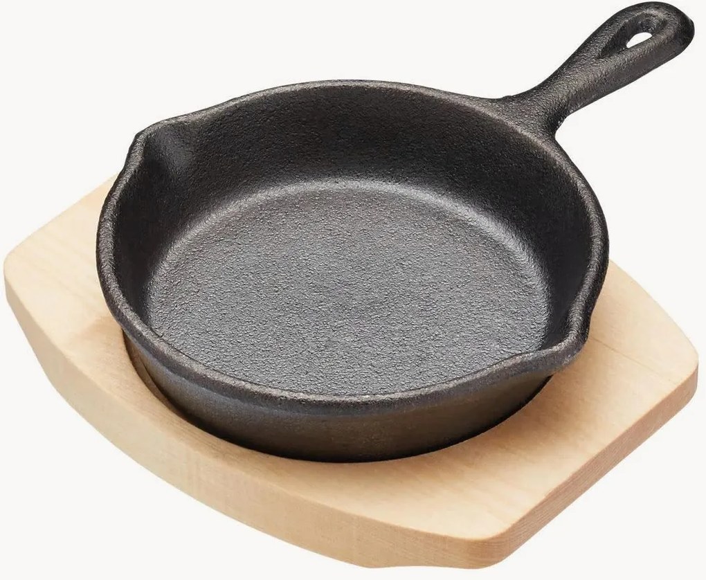 Mini koekenpan Cast Round met standaard