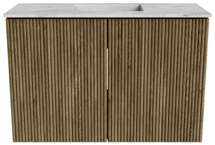 Mondiaz Joya DLux 60cm toiletmeubel dusk met wastafel faye midden zonder kraangat glace